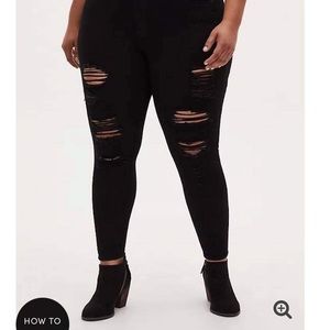 Black ripped sky high skinny  jeans